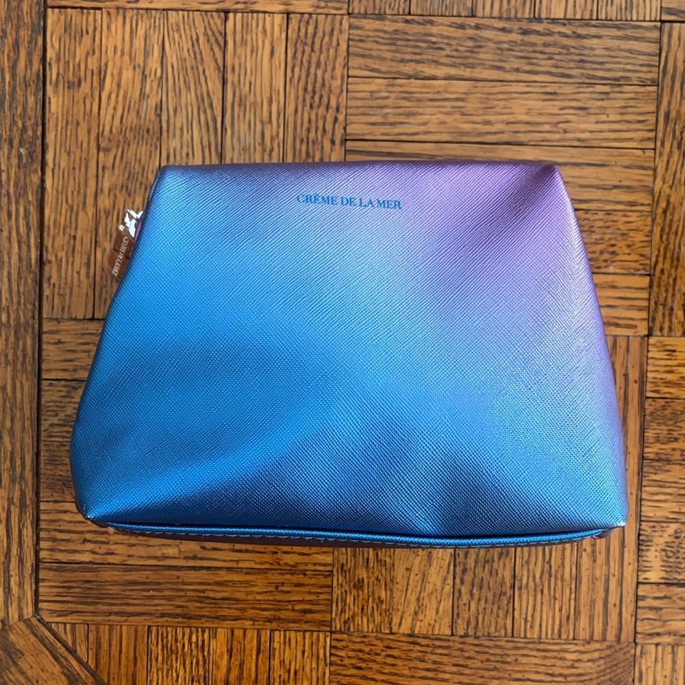 La Mer Blue and Purple Cosmetic Bag